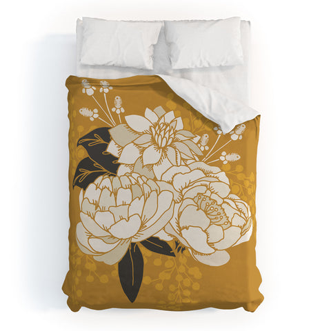 Lathe & Quill Glam Florals Gold Duvet Cover