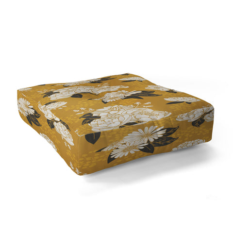 Lathe & Quill Glam Florals Gold Floor Pillow Square