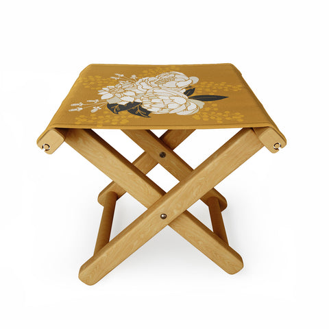 Lathe & Quill Glam Florals Gold Folding Stool