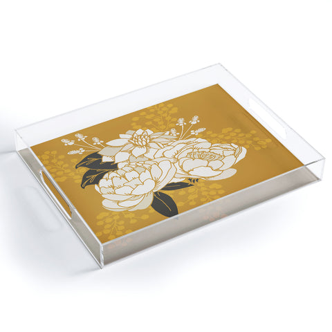 Lathe & Quill Glam Florals Gold Acrylic Tray