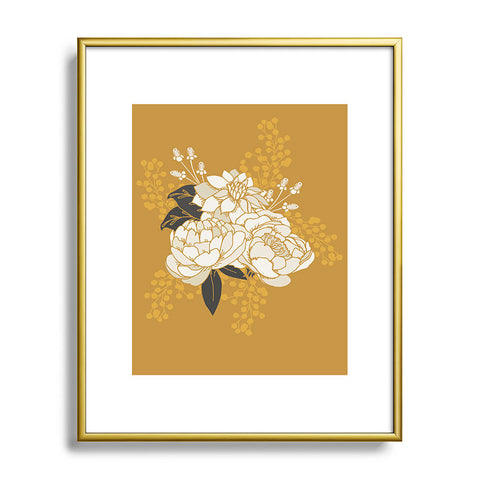 Lathe & Quill Glam Florals Gold Metal Framed Art Print