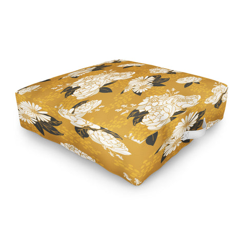 Lathe & Quill Glam Florals Gold Outdoor Floor Cushion