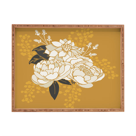 Lathe & Quill Glam Florals Gold Rectangular Tray