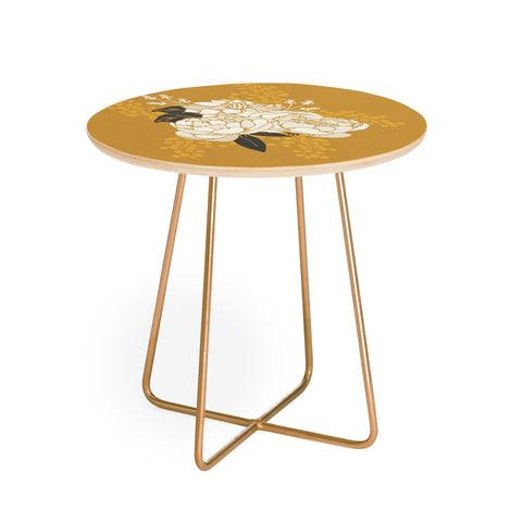 Lathe & Quill Glam Florals Gold Round Side Table