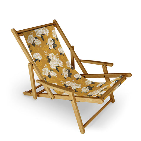 Lathe & Quill Glam Florals Gold Sling Chair