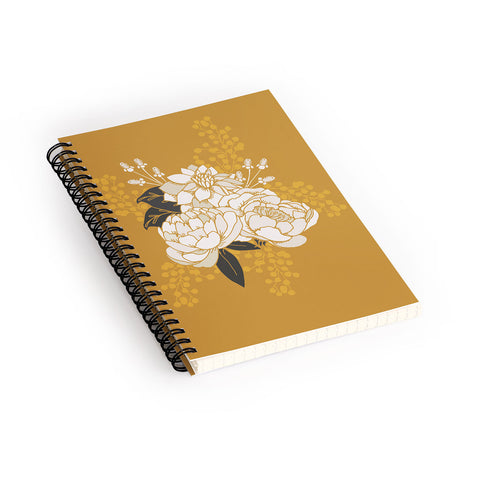 Lathe & Quill Glam Florals Gold Spiral Notebook