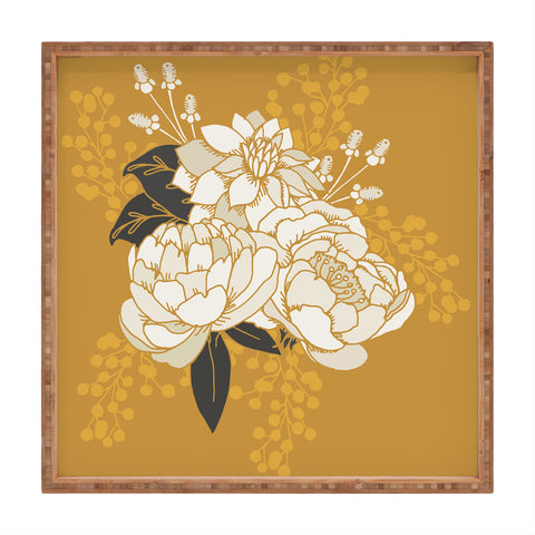 Lathe & Quill Glam Florals Gold Square Tray