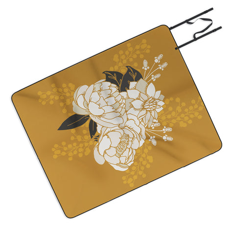 Lathe & Quill Glam Florals Gold Picnic Blanket