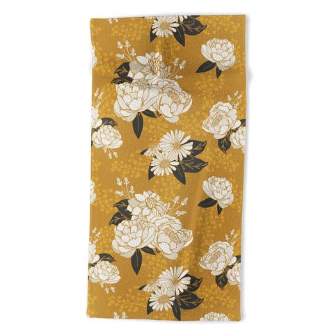 Lathe & Quill Glam Florals Gold Beach Towel