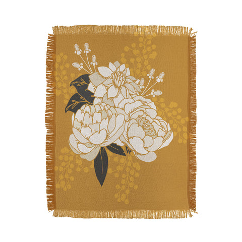 Lathe & Quill Glam Florals Gold Throw Blanket