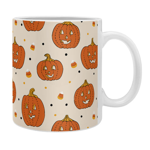 Lathe & Quill Happy Pumpkins Beige Coffee Mug
