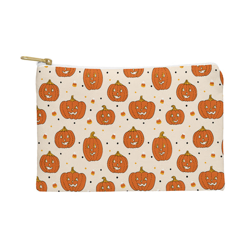 Lathe & Quill Happy Pumpkins Beige Pouch