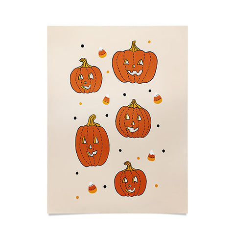 Lathe & Quill Happy Pumpkins Beige Poster