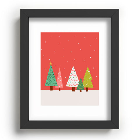 Lathe & Quill Holly Jolly Trees Recessed Framing Rectangle