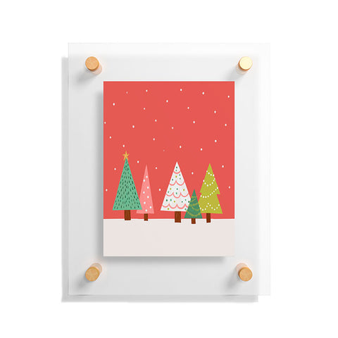 Lathe & Quill Holly Jolly Trees Floating Acrylic Print