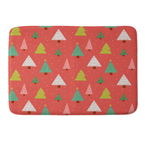 Lathe & Quill Holly Jolly Trees Memory Foam Bath Mat