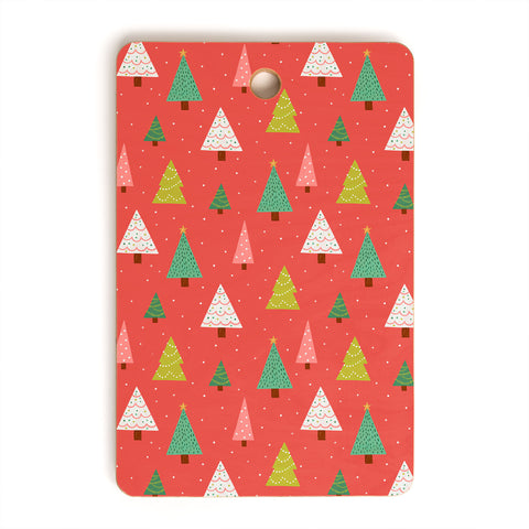 Lathe & Quill Holly Jolly Trees Cutting Board Rectangle