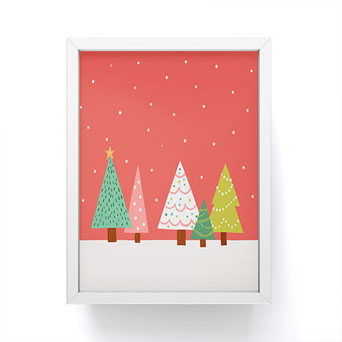 Lathe & Quill Holly Jolly Trees Framed Mini Art Print