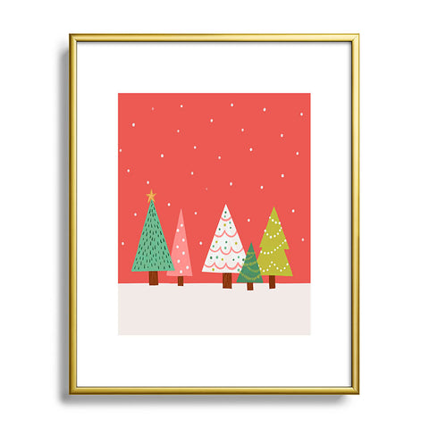 Lathe & Quill Holly Jolly Trees Metal Framed Art Print