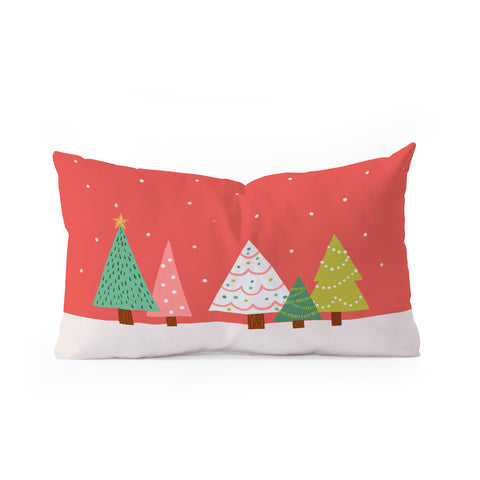 Lathe & Quill Holly Jolly Trees Oblong Throw Pillow