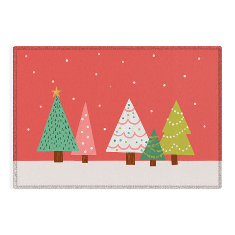 Lathe & Quill Holly Jolly Trees Outdoor Rug