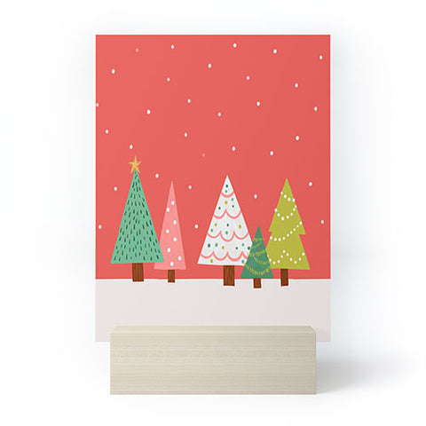 Lathe & Quill Holly Jolly Trees Mini Art Print