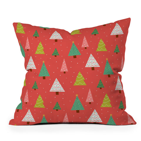Lathe & Quill Holly Jolly Trees Outdoor Throw Pillow