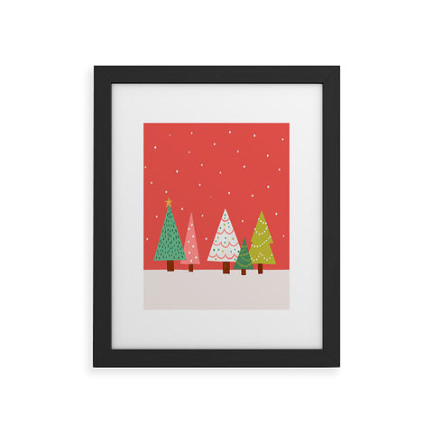 Lathe & Quill Holly Jolly Trees Framed Art Print
