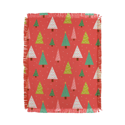 Lathe & Quill Holly Jolly Trees Throw Blanket
