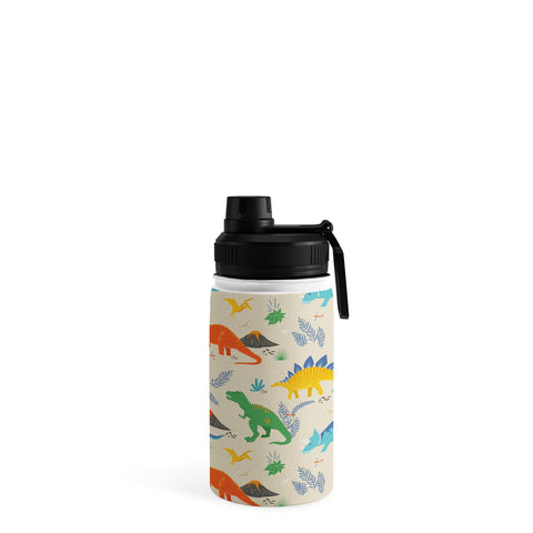 Lathe & Quill Jurassic Dinosaurs in Primary Water Bottle