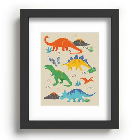 Lathe & Quill Jurassic Dinosaurs in Primary Recessed Framing Rectangle
