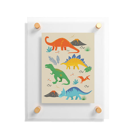 Lathe & Quill Jurassic Dinosaurs in Primary Floating Acrylic Print