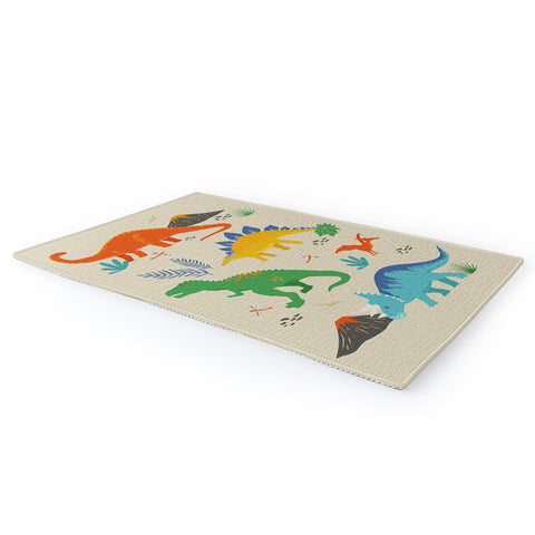 Lathe & Quill Jurassic Dinosaurs in Primary Area Rug