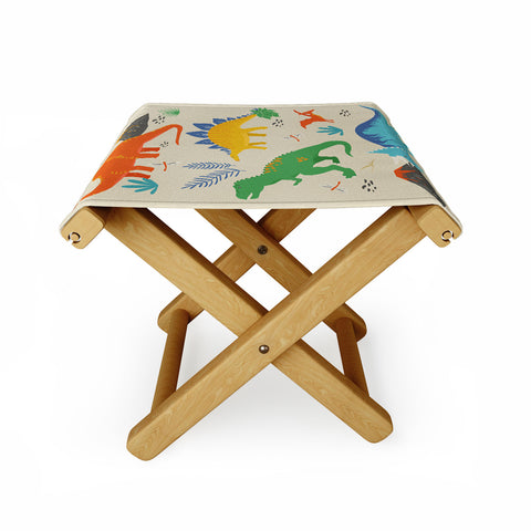 Lathe & Quill Jurassic Dinosaurs in Primary Folding Stool