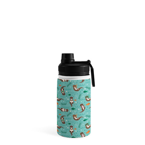 Lathe & Quill Kawaii Otters Playing Underwater Water Bottle