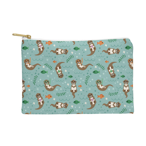 Lathe & Quill Kawaii Otters Playing Underwater Pouch