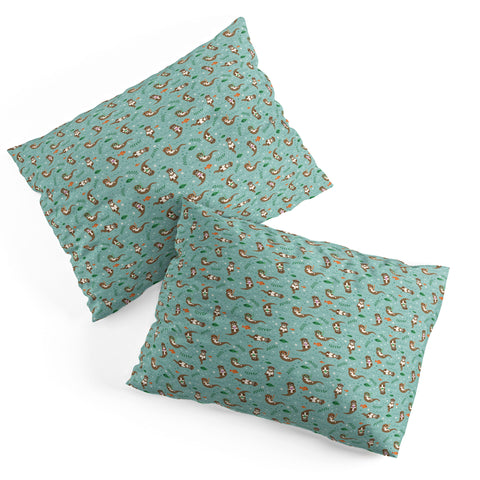 Lathe & Quill Kawaii Otters Playing Underwater Pillow Shams