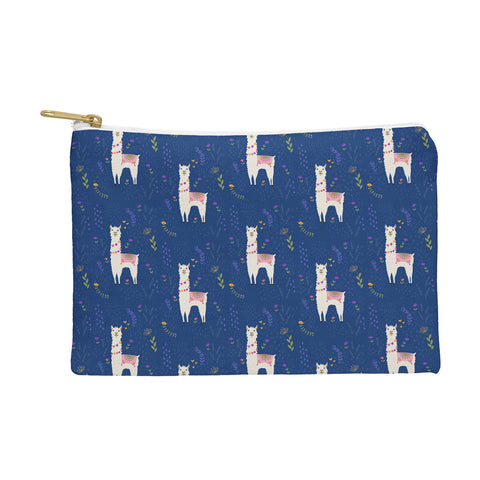 Lathe & Quill Llama on Blue Pouch