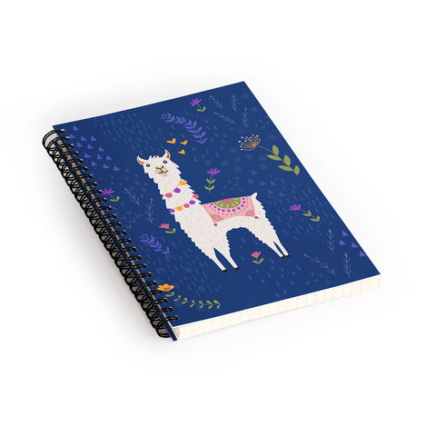 Lathe & Quill Llama on Blue Spiral Notebook