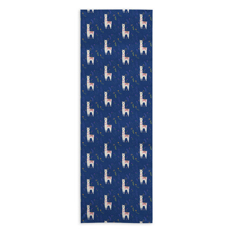 Lathe & Quill Llama on Blue Yoga Towel