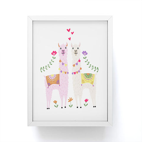 Lathe & Quill Llama Pattern Framed Mini Art Print