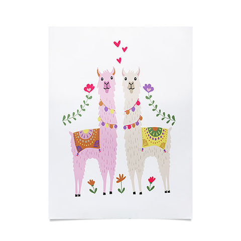 Lathe & Quill Llama Pattern Poster