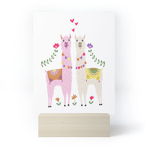 Lathe & Quill Llama Pattern Mini Art Print