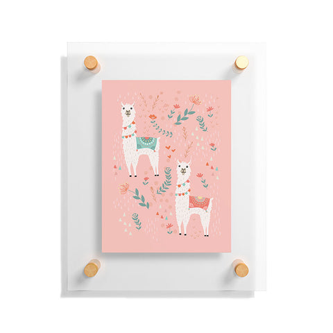 Lathe & Quill Lovely Llama on Pink Floating Acrylic Print
