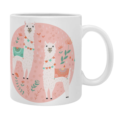 Lathe & Quill Lovely Llama on Pink Coffee Mug