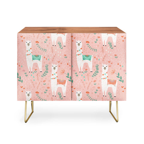 Lathe & Quill Lovely Llama on Pink Credenza