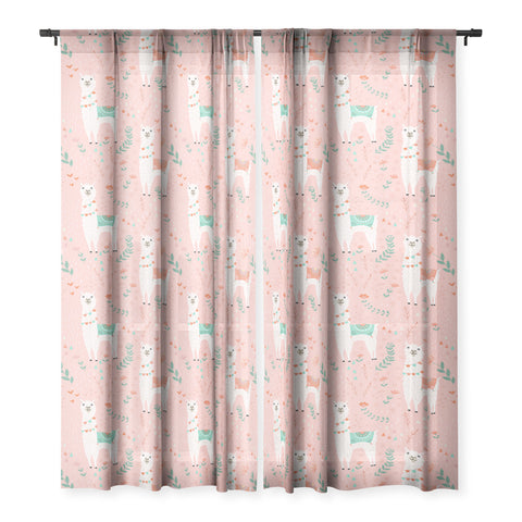 Lathe & Quill Lovely Llama on Pink Sheer Non Repeat