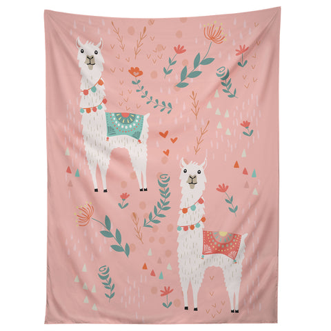 Lathe & Quill Lovely Llama on Pink Tapestry