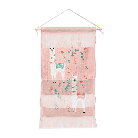 Lathe & Quill Lovely Llama on Pink Wall Hanging Portrait