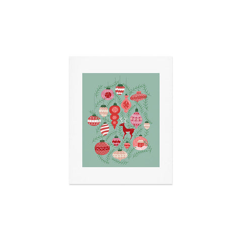 Lathe & Quill MidCentury Ornaments in Red Art Print